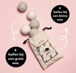 Drogerballen - 6 Wasdrogerballen - 100% Merino Schapenwol - Droogballen met Opbergzak — thumbnail 2
