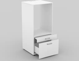 MOBISTOXX Wasmachine Kast - Set van 2 - Wasmachine Verhoger - Wasmachine Ombouw - 134 cm x 65 cm x 144 cm (B x D x H) - Met Lade Voor Wasmand - Voor Wasmachine en Droogkast - Wit — thumbnail 2