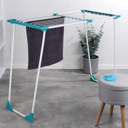 HI Wasrek/droogrek - wit - metaal - 111 x 55 x 5 cm - staand - wassen en drogen — thumbnail 3