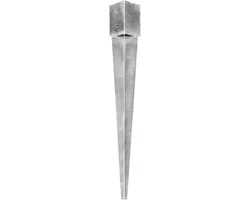 vidaXL - Grondpinnen - 2 - st - 12x12x89 - cm - gegalvaniseerd - staal - zilverkleurig — thumbnail 4