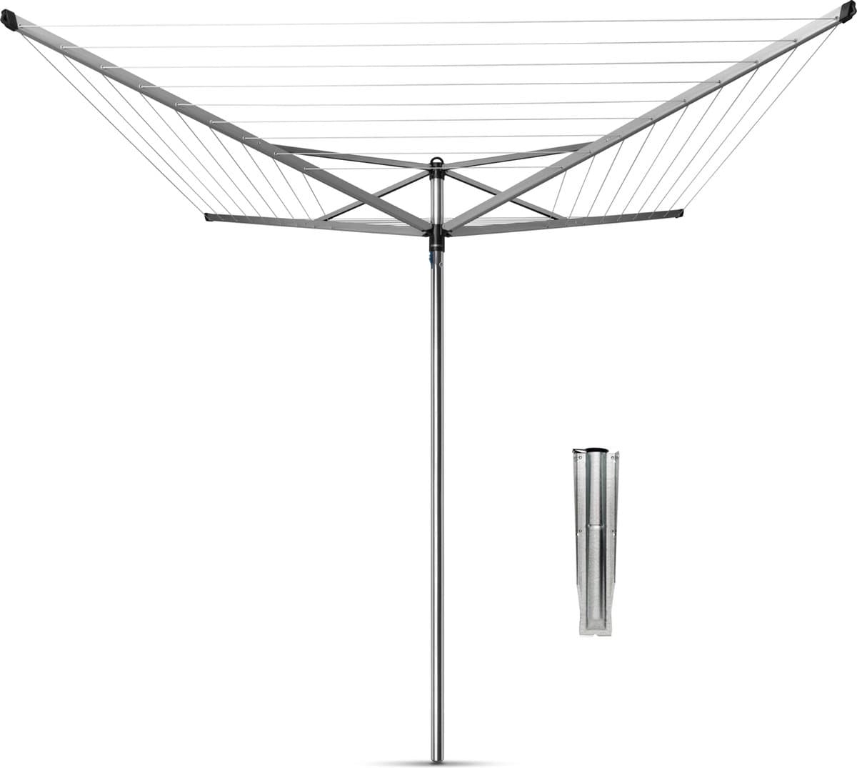 Brabantia Topspinner Droogmolen - 40 m - met Metalen Grondanker - Metallic Grey — afbeelding 1