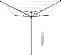 Brabantia Topspinner Droogmolen - 40 m - met Metalen Grondanker - Metallic Grey — thumbnail 1