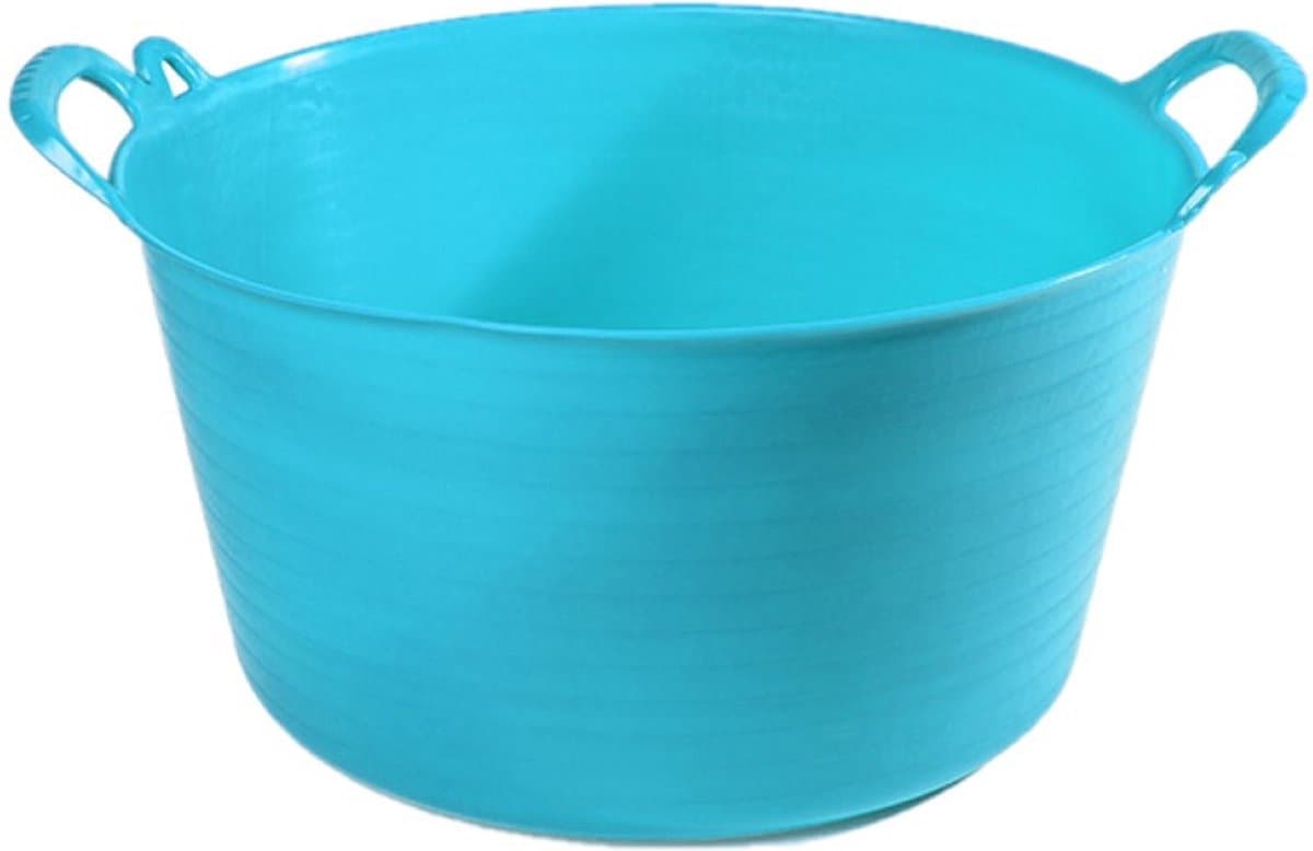 Plasticforte flexibele emmer/kuip - blauw - kunststof - rond - 26 liter - 49 x 44 x 27 cm - wasmanden - tuinafval - speelgoed — afbeelding 1