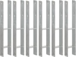 vidaXL - Grondankers - 6 - st - 9x6x60 - cm - gegalvaniseerd - staal - zilverkleurig — thumbnail 1