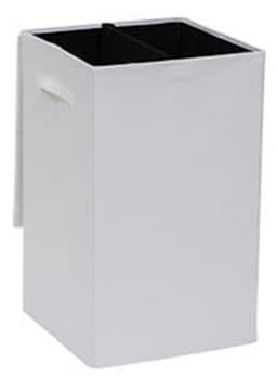 5Five Eureka sorteer wasmand - 74 liter - wit - 37 x 37 x 60 cm - MDF/Polyester stof - met afsluitklep — thumbnail 2
