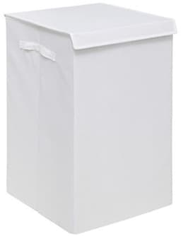 5Five Eureka sorteer wasmand - 74 liter - wit - 37 x 37 x 60 cm - MDF/Polyester stof - met afsluitklep — thumbnail 1