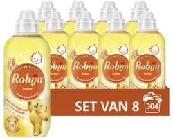Robijn - Wasverzachter - Zwitsal - 8 flessen -304 wasbeurten - Voordeelverpakking