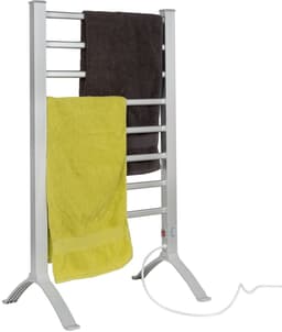 Eleganca Elektrisch Droogrek – B52 x D10 x H80 cm (Hangend) - B52 x D36.5 x H90 cm (Staand) – Verwarmd Droogrek voor snel Drogen van Handdoeken – Elektrisch - 220-240V - 150W - IPX4 - Zilver — thumbnail 5