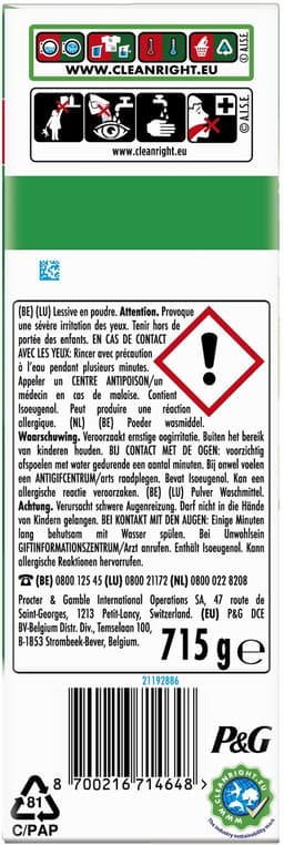 Ariel Snel Oplosbaar Waspoeder Original - 8 x 13 Wasbeurten - 8 x 715 gram — thumbnail 4
