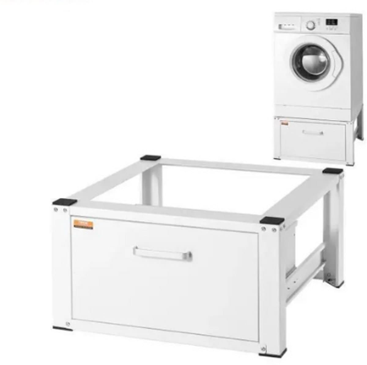 Hanimo Wasmachine Verhoger Met Lade - Wasmachineverhoger - Wasmachine Opbouwmeubel - Wasmachine Sokkel - 36cm Hoog - Wit - Universeel — afbeelding 1