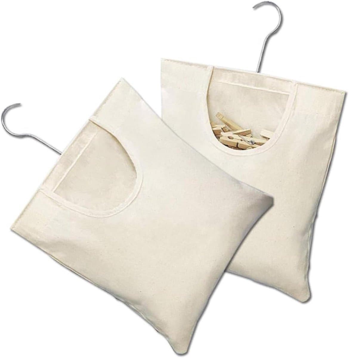 Hangende wasknijperzak voor slaapkamer - 2 stuks wasknijperzak opbergtas - wasknijperzak met beugel - 32 x 27 cm Wasknijperzak — afbeelding 1