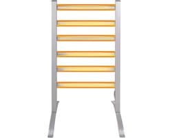 Elektrisch Droogrek - Elektrische Handdoekradiator - Handdoekhouder - Vrijstaand of Aan De Muur Gemonteerd - Handdoekverwarmer met 6 Staven voor Kleding en Handdoeken - Aluminium - Grijs