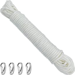 Vlaggentouw polyethyleen 6 mm 20 m - multifunctionele touw voor vlaggenmast-accessoires - waterdicht zon- en vuilafstotend - geschikt voor vlaggenmasten en diverse outdoorsporten. — thumbnail 1
