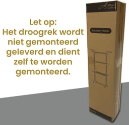 Alora Droogtoren - Kleding Droogrek - Inklapbaar - Inclusief Wielen - Droogtoren met Wieltjes - 20m Drooglengte - Grijs — thumbnail 5