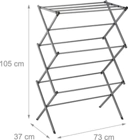 droogrek inklapbaar - tot 25 kg - 105x73x37 cm - staand - zilver — thumbnail 3
