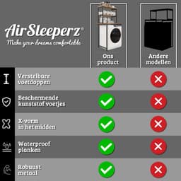 AirSleeperz® wasmachine kast - Droger Ombouw Meubel - Walnoot houtkleur met wit metaal - 3 etages - 50x68x155 cm — thumbnail 5