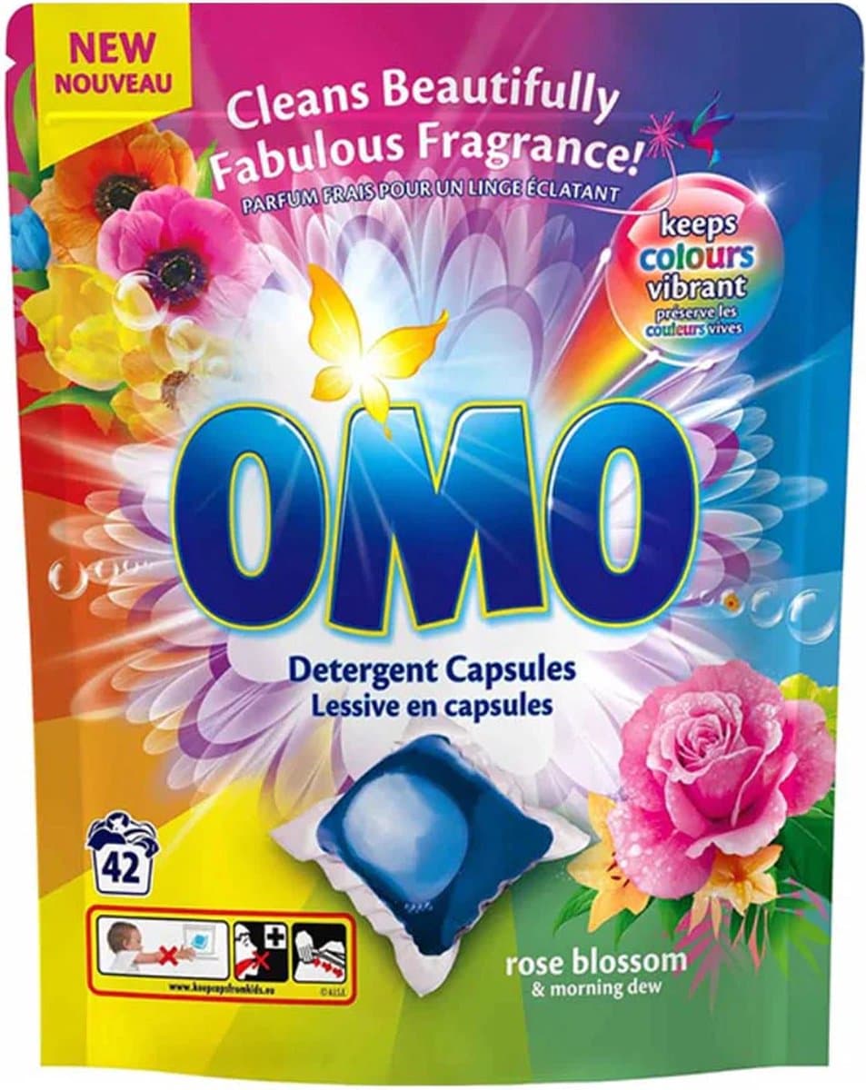 Omo Wascapsules Rose Blossom Wasmiddel Capsules 42 wasbeurten — afbeelding 1