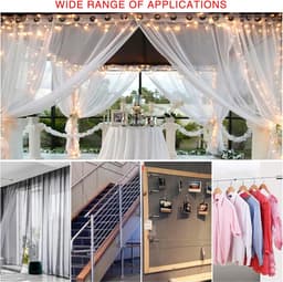 JGS ® Flexibele Ophangset van 5 Meter met 24 Metalen Clips en Haken voor Gordijnen en Decoraties — thumbnail 5
