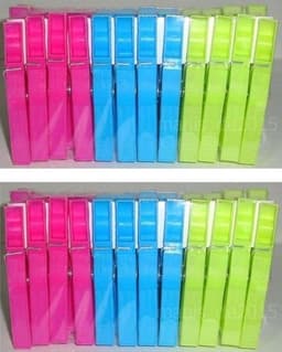 Plastic Knijpers | Plastic Wasknijpers | Kunstof Wasknijpers |  Plastic Clothes Pins |24 Stuks Diverse kleuren — thumbnail 3