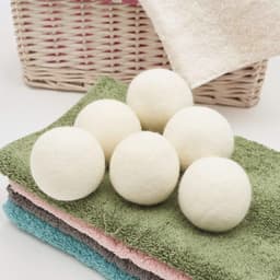 Droger Ballen 100% Wol XL - Wasbollen voor Snellere Droogtijd - Herbruikbare Wollen Droogballen - Wollen Wasballen + Katoen Opberg Tasje - 6 Stuks 7*cm — thumbnail 5