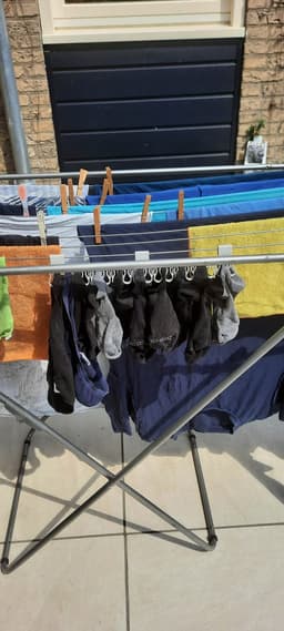 Addis - Sokken droogrek – sokkenlijn zonder wasknijpers – lingerie drooglijn – set van 2 – 34 clips — thumbnail 3