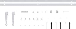 vidaXL - Ophangset - voor - minischuifdeur - 183 - cm - koolstofstaal - wit — thumbnail 5