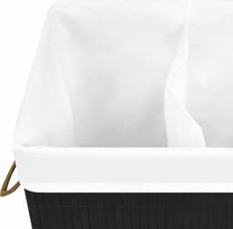 vidaXL - Wasmand - met - 2 - vakken - 72 - L - bamboe - zwart — thumbnail 5