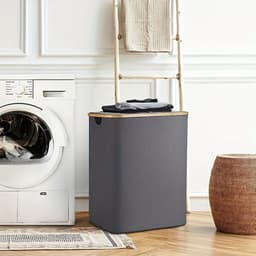 Bovista Wasmand 2 Vakken - Wassorteerder - Laundry Basket - Bag - Wit - 100 Liter — thumbnail 4