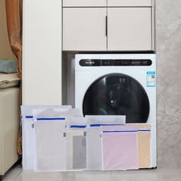 Wowup Waszak | Laundry bag | Set van 6 waszakken met rits | Familie Set | Blauwe rits | Transparant | Wasnet | Waszakjes | Vakantie als kledingsorteerder | Groot formaat | Laken/schoenen/bh/ondergoed/kleding — thumbnail 1