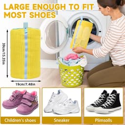 Waszak - Wasnet Voor Schoenen - Herbruikbaar - Waszak Voor Schoenen - Schoenen Waszak - 39 x 19 Cm - Netje Anti-Vervorming - Delicaat Wasgoed - Schoen Wassen - Schoenenwaszak - Wasgoed - Wasmachine - Schoenen / Sneakers - Met Rits En Hangende Ring — thumbnail 5