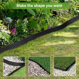 Flexibele kunststof tuinranden 10 meter x 5 centimeter - 60 grondankers - zwart — thumbnail 2