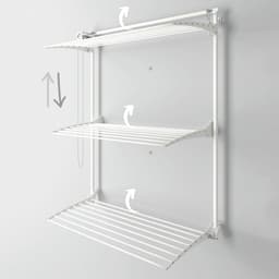 Verticaal Intrekbaar Wasrek voor Binnen en Buiten - 88 x 52 x 137 cm, Wit — thumbnail 1