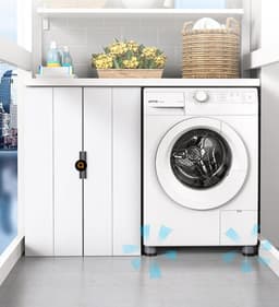 4-pack wasmachine anti-vibratie voetjes, verstelbare rubberen voetjes voor wasmachines, drogers, meubels, koelkasten, antislip, geluidsreductie（4.7x4.7x3.5cm） - Verhoogde voeten 3,5 cm — thumbnail 4