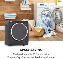 Compacte wasdroger met luchtafvoer, 850W en 2,5 kg capaciteit — thumbnail 2