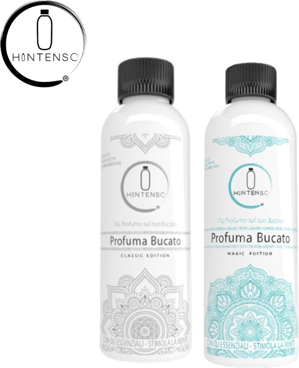 Wasparfum Hintenso Turquoise Magic Edition 500 ml + Wasparfum Hintenso White 500ml - Proefpakket - 140 Wasbeurten - Inclusief 1 gratis tester - Frisse was - Heerlijke geur - Textielverfrisser – Wasverzachter – Witte bloemen - Wasparfum - Wasmachine — afbeelding 1