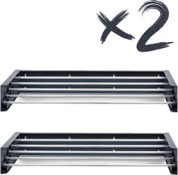 JGS® - Innovatieve Wanddroger, Ruimtebesparende Balkon Droogrek voor Binnen en Buiten, Opvouwbare Waslijn (71 cm, 2 x Antraciet)- — thumbnail 1