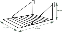 BRASQ Droogrek Hangend Zwart - 5 meter - Wasdroger voor Deur en Balkon - Wasrek inklapbaar - Wanddroogrek - ophangbaar droogrek- 53x71x27 cm — thumbnail 5
