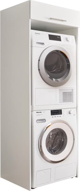 Interiax WASHWALL 'Mary' Wasmachine Ombouwkast Wit - Ombouw Meubel voor Droogkast - Met opbergkast - 200x67.5x67.5 cm — thumbnail 1
