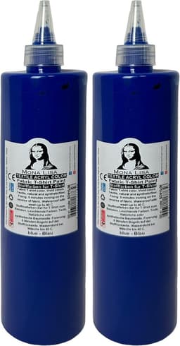 Südor Textielverf 1000 ml, blauw.Wasbestendige textielverf voor lichte stoffen. Wasmachinebestendig, wasbestendig. Fixatie door strijken (2 x 500 ml) — thumbnail 1