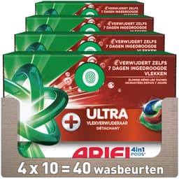 Ariel 4in1 Wasmiddel Pods Ultra Vlekverwijderaar - 4 x 10 stuks - Voordeelverpakking — thumbnail 1