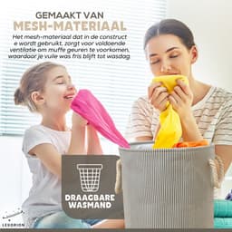Terra - Wasmand - Wasmand Inklapbaar - Opvouwbare Wasmanden - 35 cm x 40 cm – Stijlvolle en Ruimtebesparende Wasmand voor Optimale Wasorganisatie - Engelse Stijl Wasmanden — thumbnail 2