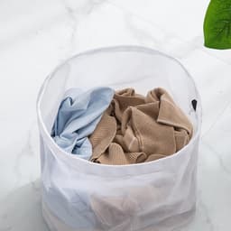 2 stuks waszakken, waszak met trekkoord, fijnmazige zak, speciale waszak met trekkoord, verdikte, vormvaste waszak met trekkoord, waszak van netstof, 30*40cm geschikt voor het wassen van handdoeken/korte mouwen (wit) — thumbnail 2