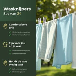 Gandria Wasknijpers 24 Stuks - Kunststof Wasknijpers - Set van 24 Plastic Knijpers - Wasrek Knijpers 10 Kg - Grijs/Wit en Wit/Grijs — thumbnail 2