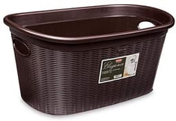 Stefanplast Elegance Wasmand - Bruin - Kunststof - 38x58x28cm — thumbnail 1