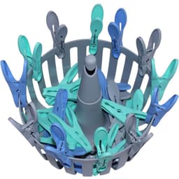 HL - wasknijpermand - wasknijpermandje - grijs - met 30 wasknijpers - kunststof - met ophanghaak — thumbnail 4