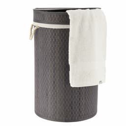 Tendance Wasmand met deksel bamboe - grijs - rond - katoen/bamboe - 67 liter - 35 x 35 x 55 cm — thumbnail 2