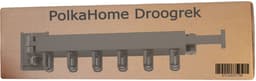 PolkaHome® droogrek hangend inklapbaar, wasdroogrek ophangbaar, Wandmontage wasrek, droogrek uitklapbaar, intrekbaar en opvouwbaar kledingophangrek met U-haken, buiten - binnen voor wasruimte, balkon, kast -drievoudig (zwart) — thumbnail 5