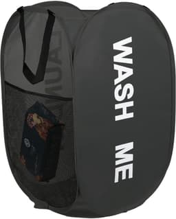 Opvouwbare Wasmand - Ideaal voor Thuis of Reizen - Zwart — thumbnail 1