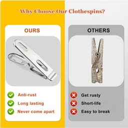 20 stuks roestvrijstalen clips - huishoudwasknijpers - kleine clips voor het drogen van dekbedden - vaste winddichte clips - kleding- en dekbedhangers - (zilver) — thumbnail 5