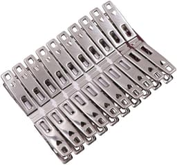 20 stuks roestvrijstalen clips - huishoudwasknijpers - kleine clips voor het drogen van dekbedden - vaste winddichte clips - kleding- en dekbedhangers - (zilver) — thumbnail 1